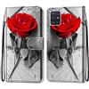 Mo-Somnus Cover per Samsung Galaxy A51 4G, Custodia in PU Pelle Magnetica Libro Flip Caso Antiurto Portafoglio [Supporto Stand] con Porta Carte e Cinturino da Polso Wallet Case (Rosa)