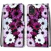 Mo-Somnus Cover per Samsung Galaxy A31, Custodia in PU Pelle Magnetica Libro Flip Caso Antiurto Portafoglio [Supporto Stand] con Porta Carte e Cinturino da Polso Wallet Case (Fiore 2)