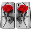 Mo-Somnus Cover per Samsung Galaxy A10, Custodia in PU Pelle Magnetica Libro Flip Caso Antiurto Portafoglio [Supporto Stand] con Porta Carte e Cinturino da Polso Wallet Case (Rosa)