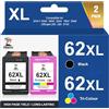 Palmtree 62XL Cartuccia d'inchiostro Compatibile Cartucce HP 62 Nero e Colore per HP 62 XL Cartucce per HP Officejet 5740 200 250 HP Envy 5540 5740 7640 5640 5547