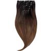 Rapunzel of Sweden Classic Clip-ins Straight / Medium Volume / 7 pieces Deep Brown ColorMelt C1.2/5.0 50 cm Extension per capelli 110 g