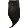 Rapunzel of Sweden Classic Clip-ins Straight / Medium Volume / 7 pieces 1.2 Black Brown 40 cm Extension per capelli 100 g