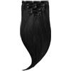 Rapunzel of Sweden Classic Clip-ins Straight / Medium Volume / 7 pieces 1.0 Black 60 cm Extension per capelli 120 g
