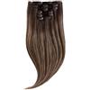Rapunzel of Sweden Classic Clip-ins Straight / Medium Volume / 7 pieces Hazelnut Caramel Balayage B2.3/5.0 50 cm Extension per capelli 110 g