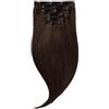 Rapunzel of Sweden Classic Clip-ins Straight / Medium Volume / 7 pieces 2.3 Chocolate Brown 50 cm Extension per capelli 110 g