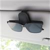 TIESOME Supporto per Occhiali da Sole per Il Parasole dell'auto, Supporto Magnetico in Pelle per Occhiali da Vista con Clip per schede, estensore per Occhiali da Sole per Auto (Nero)