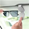 TIESOME Supporto per Occhiali da Sole per Il Parasole dell'auto, Supporto Magnetico in Pelle per Occhiali da Vista con Clip per schede, estensore per Occhiali da Sole per Auto (Grigio)