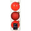 Kaemingk Set di 3 palline di Natale in vetro, 10 cm, grandi palline per albero di Natale, decorazioni per albero di Natale e albero di Natale, colore rosso trasparente