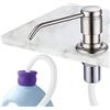 GAGALIFE Dispenser di sapone per lavello da cucina (nichel spazzolato) e kit tubo di prolunga, testa in ottone completo, tubo in silicone da 101,6 cm si collega direttamente alla bottiglia di sapone,
