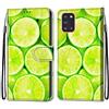 Mo-Somnus Cover per Samsung Galaxy A31, Custodia in PU Pelle Magnetica Libro Flip Caso Antiurto Portafoglio [Supporto Stand] con Porta Carte e Cinturino da Polso Wallet Case (Limone)