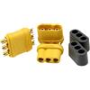 VUNIVERSUM 3 paia Premium MR60 3 pin, spina dorata, presa per motore multirotore, senza brushless su regolatore ESC, connettore femmina 60 A