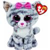 Ty Peluche Beanie Boos - Kiki - Gatto - Grigio - Occhioni e fiocchetto rosa glitter - Il morbido pupazzo con gli occhi grandi scintillanti - 28 Cm - 37075