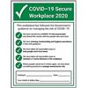 VSafety V Safety CV191BC-R Vsafety COVID-Secure Workplace 300 mm x 400 mm-1 mm in plastica rigida