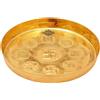 IV Ottone Pooja Decorativi Piastra Thali Con Sathiya Beeded Dritto Orlo Design 2.5m