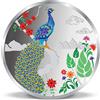 AL Moneta Regalo Argento Colorata Con Pavone Prezioso 10 Grammi