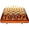 Handmade Set Di Scacchi Fai Da Te In Legno Pieghevole Con Pezzi Magnetici 14" X 14"