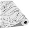 VEVOR Carta da Parati Adesiva Decorativa 45 cm x 10 m, Rotolo Carta da Parati Autoadesiva in Vinile, Impermeabile, per Rivestimenti Murali, Camere da Letto, Cucine, Uffici, Floreale Botanico Bianco