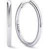 ChicSilver Orecchini Cerchio Argento 925 Donna, 20mm Orecchini Cerchio Donna Argento, Confezione Regalo per Compleanno Natale Anniversario