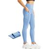 Comallan Leggings Termico Donna Invernali Impermeabili Pantalone per Corsa Trekking Yoga Neve Fitness Sport Foderati in Pile e con Tasche, Blue Haze M