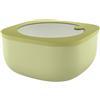Guzzini - Kitchen Active Design, STORE&MORE BIO, Contenitore Ermetico Basso per Frigo/Freezer/Microonde (L) - Verde Avocado, 19,5 x 19,5 x h9,3 cm | 1900 cc - 170721253