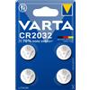 VARTA PILA A BOTTONE AL LITIO CR2032 3V CONFEZIONE DA 4 PEZZI