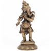 IS Antico Finitura Ottone IN Piedi Ganesh Playing Flauto Figurina Statua