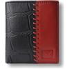 AL FASCINO Nuovo Qualità Premium Bi-Fold Pelle Portafoglio Protezione Rfid per Nero Rosso
