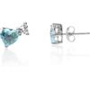 LUXURY MILANO Orecchini serena a lobo in argento con zirconi a cuore