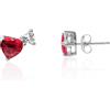 LUXURY MILANO Orecchini serena a lobo in argento con zirconi a cuore