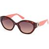 GUESS GU0010452F56 Womens UV Protected Injected Sunglasses, Occhiali Donna, Avana Scuro, 56MM