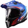 Ls2 Casco Moto Adventure LS2 MX701 EXPLORER HEXA Bianco Blu Ross