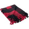 DII 100% Cotone a Quadri, per Interni/Esterni Campeggio BBQ, spiagge Everyday Coperta, 127 x 152,4 cm a Quadri Grigio, Red & Black, 50 x 60 Inches
