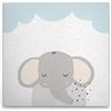 A.S. Création DD131741 - Stampa su tela per cameretta dei bambini, motivo: elefante, 40 x 40 cm, colore: bianco, grigio