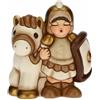 THUN - Statuina Presepe Soldato con Cavallo - Decorazioni Natale Casa - Linea Presepe Classico, Variante Bianca - Ceramica - 7,5 x 5,5 x 8,5 h cm