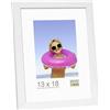 Deknudt Frames S44CF1-13.0X18.0 - Portafoto Basic in legno e MDF, 21 x 16 x 1,33 cm, colore: Bianco