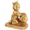 IS Fatto a Mano Vintage Finitura Ottone Dorato Krishna Minimal Chor Figurina Statua