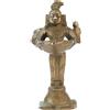 IS Statua Figurativa Di Dea Meenakshi In Ottone Fatta A Mano Con Diya E Pappagallo