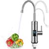 beibijio Rubinetto con scaldabagno istantaneo, 3000W Rubinetto Elettrico in Acciaio Inox Con Display Temperatura LED, Rubinetto scaldabagno istantaneo con rotazione a 360°