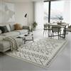 Jimri - Tappeto passatoia Tepiche per soggiorno, camera da letto, cucina, bagno, tappeto Boho Kelim, Passatoia tappeto - nero e bianco, 120 x 170 cm.