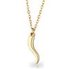 inSCINTILLE Collana Donna con Corno Portafortuna in Acciaio Inossidabile con Catena Regolabile (Oro, Acciaio inossidabile)