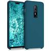 kwmobile Cover per OnePlus 6 Custodia - Back Case per Smartphone in Silicone TPU - Protezione Gommata - petrolio matt