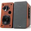 cinnkeyi Diffusori da scaffale in legno da 50W, diffusori attivi 2.0 per computer | Ingressi: Bluetooth, RCA, AUX (3,5 mm), USB | Bassi potenti, diffusori per PC, TV, laptop, giradischi