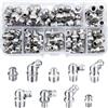 Vordpe Assortimento di ingrassatori da 65 pezzi, set di ingrassatori in ferro nichelato M6 M8 M10, kit assortimento di ingrassatori 45° 90° 180° con scatola di conservazione