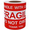 HYBSK Hylabelest - Adesivi con scritta Do Not Drop Thank You, 10,2 x 15,2 cm, 100 etichette adesive per rotolo (10,2 x 15,2 cm)