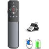 VOVIGGOL Presentatore Wireless Puntatori per Presentazioni con Mouse Volante, USB/Tipo-C 2 in 1 Slide Presenter PPT Puntatore Telecomando Penna Presentazioni Powerpoint per Mac Computer