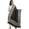 Mirth D1 Sciarpa Stola Piana Da Donna Kashmiri Con Bordo Dorato Colore Nero 80 X 40''