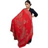 Shal-é-Pashm Donna Simil Lussuoso Pashmina Caldo e Morbido Kashmiri Scialle Stola Rosso