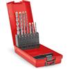 kwb Set di punte SDS Plus, set di punte per trapano a percussione SDS Plus (7 pezzi, Ø 5/6/6/8/8/10/12 mm x 110/160 mm, con tagliente rapido in metallo duro 4X, per calcestruzzo, pietra e muratura)