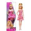 Mattel Barbie-Fashionistas Friends-Bambola n.205 con coda bionda, abito floreale rosa e rosso, sandali con plateau e orecchini a cerchio-Mattel-eta 3+