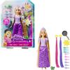 Mattel Disney Princess - Rapunzel Chioma Magica, bambola con extension capelli cambia-colore e accessori per lo styling,Mattel,Eta 3+